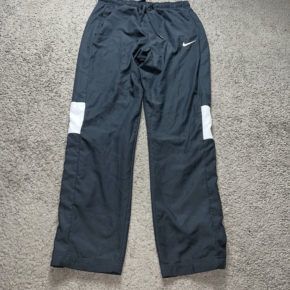Y2K Nike Dri Fit Black Rivalry Track Pants Men's Large Baggy - Picture 2 of 8